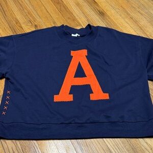 Navy Sweatshirt with Orange Letter A
Toddy brand. Large